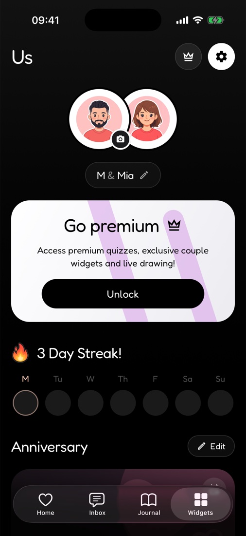 Duora streaks and couple profile