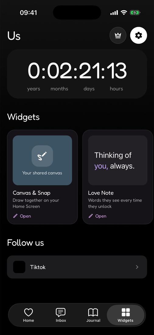 Duora home screen widgets